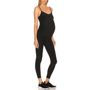 Beyond Yoga 'Spacedye' Black Neck Sleeveless Uplift Maternity Jumpsuit Size S